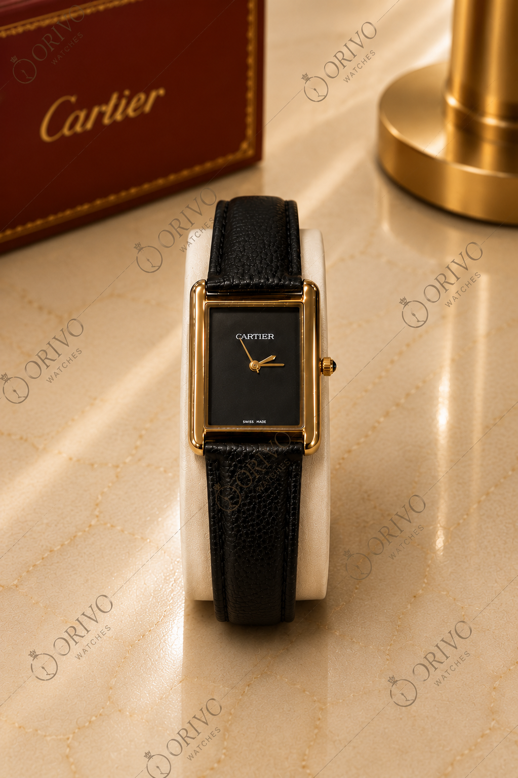 Orivo Leather Strap Wrist Watches (TANK)