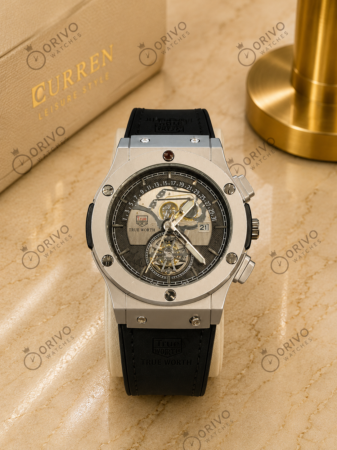 Orivo Pvc Leather Strap Wrist Watches (HUBLOT)