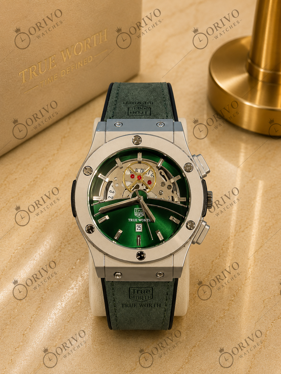 Orivo Pvc Leather Strap Wrist Watches (HUBLOT)